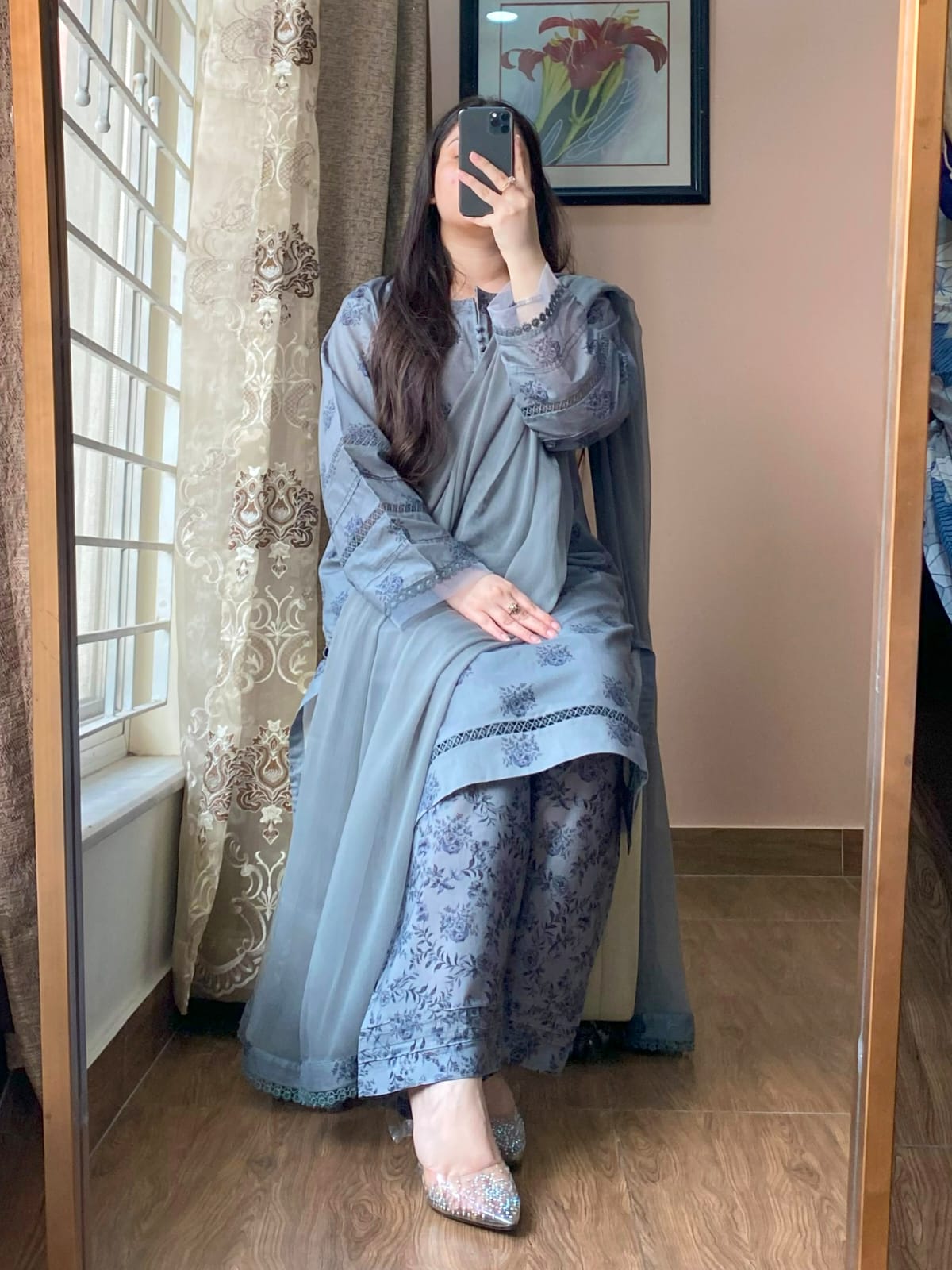 3-PIECE Lawn Printed Dress With Shalwar
