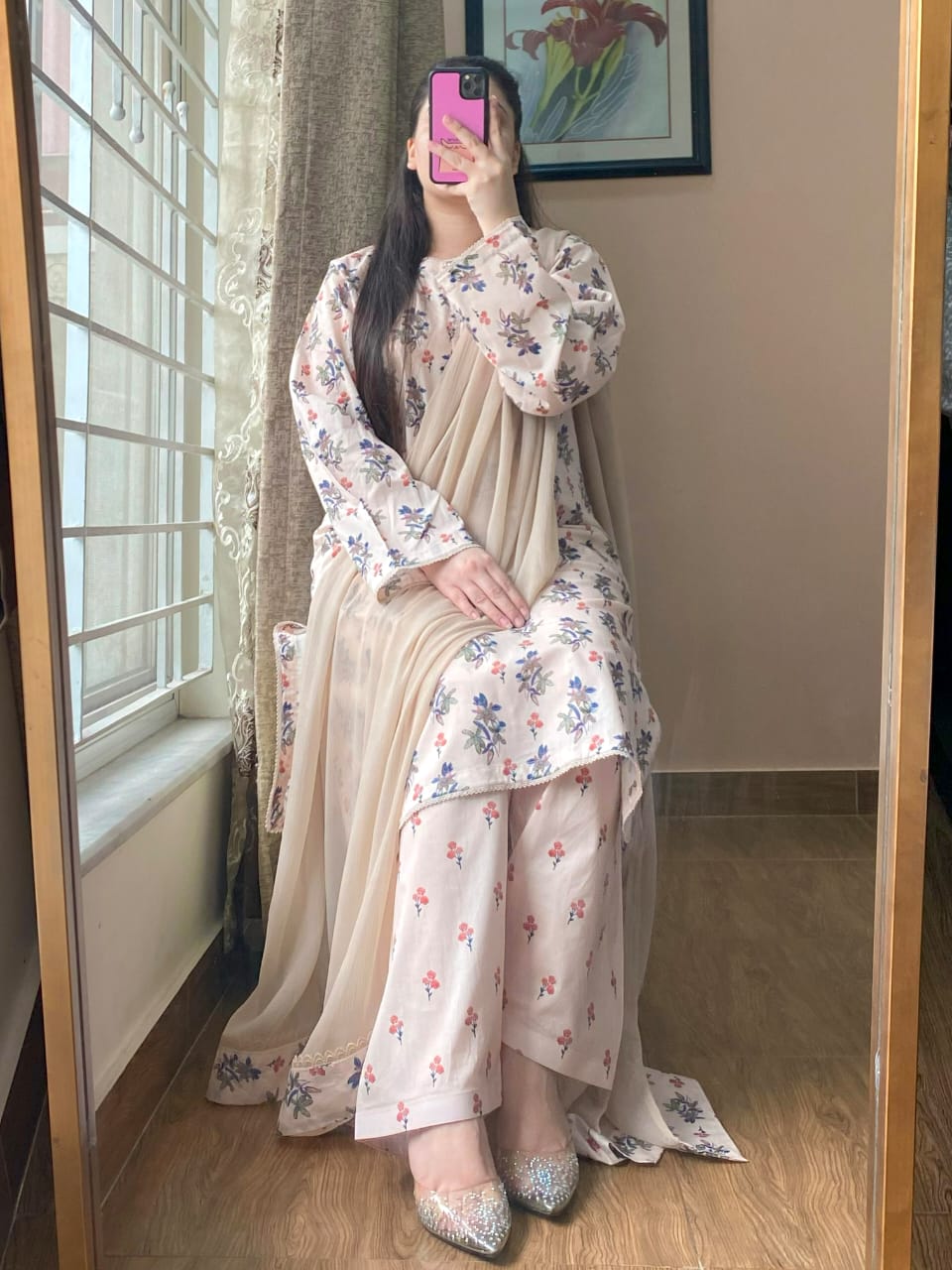3-PIECE Lawn Printed Dress With Shalwar
